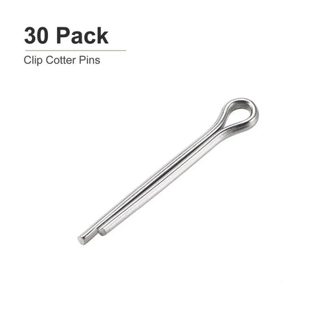 Single cotter pin from 30 Pack 2mm By 16mm Cotter Pins Hairpin Clips 304 Stainless Steel Silver Finish Durable For Machinery And Equipment 0.08 Inch Diameter 0.63 Inch Short Side Split Pins