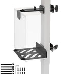 Heavy Duty Under Desk PC Mount For Standing Desk No Fuss Clamp showing installation detail with strong black metal bracket.