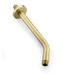 Brushed Gold Shower and Tub Faucet Set With Rain Shower Head and Tub Spout arm, durable finish, half inch NPT, side view