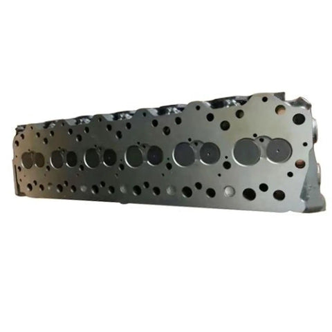 Premium Quality Top Shelf 6D34 Cylinder Head With Full Gasket And Valve Kit For Mitsubishi MG230 Motor Grader side view showing valve seats and ports.