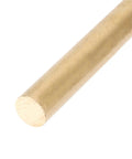 Close-up of 2 Pack Three Quarters Inch Brass Rods, 11.81 Inch Length, Solid Lathe Bar Brass Stock for crafts and DIY projects.