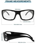 Top Tier Photochromic Safety Glasses With Transition Lenses Shifting Clear To Gray Shades Outdoors Built Different With Wrap Around Design Ansi Z87 Approved And OSHA Compliant For Tough Job Site Grind Impact Resistant frame measurements lens width 63mm bridge 20mm