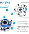 Front Wheel Hub and Bearing Assembly for 2000-2013 Chevrolet Impala, detailed specifications diagram.