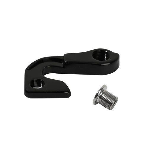 Beefed Up Derailleur Hanger Replacement For GT Mountain Bikes, black anodized aluminum with bolt, fits Aggressor Pro.