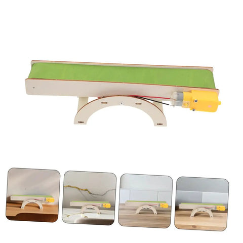 2 Pieces DIY Electric Conveyor Belt Kit For Preschoolers Kid Friendly Interactive Hands On Learning Early STEM Education Fun Assembly