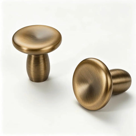Dope 2 Pack French Antique Brass Mushroom Cabinet Knobs 1.18 Inch Zinc Alloy Drawer Knobs