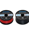 14 Gauge Silicone Stranded Wire 100 Ft Spool Red And Black Dual Color Tinned Copper Core 400 Strand Flexible Low Impedance For RC Electronics And DIY Projects visible in red and black spools on white background.