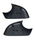 One Pair Premium Abs Side View Mirror Covers For Tesla Model Y showing two durable black ABS lower caps for driver and passenger sides.