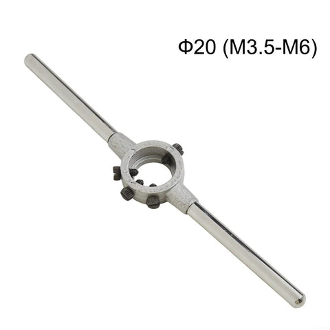Round Die Wrench For Threading Tools, Precision Machined From 45 Steel With Removable Booster Rod For Easy Storage, Eight Sizes From M3.5 To M6, Heavy Duty Torque And Durability For Pros And DIY, Φ20 M3.5-M6