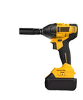 Super Powerful Cordless Impact Wrench With Brushless Motor And Heavy Duty High Torque Design Perfect For Auto Repair Woodworking And Scaffold Projects Lightweight Ergonomic Grip Allows Seamless Use Anywhere side view showing the grip and barrel.
