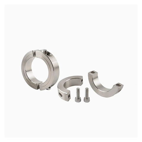 Tough 304 Stainless Steel Separable Fixed Ring Shaft Collar For Machinery Industrial Killer Wear Resistance And Solid Positioning Stops Acting As Spacers For Precision Setup Ensuring Reliability Without Failing Under Stress 1 Piece, split ring with screws