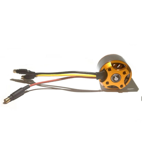 A2212 1000KV Brushless Outrunner Motor With 13T And 3.5mm Male Banana Connectors visible from the side