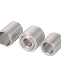 Top Shelf Stainless Steel Sleeve Bushing Built Tough For Rough Jobs Featuring Wear Resistant Finish And Precision Inner Guide Dimensions Available In 3mm 4mm 5mm 6mm Or 8mm Sizes For Smooth Mechanical Fits Anytime, showing three sizes.