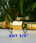 Two Pack Heavy Duty Brass Shut Off Valve for Garden Hose Full Port Ball Valve Three Quarters Inch Garden Hose Thread Built Tough Brass Connector for Easy On Off Water Control 3/4 inch connection