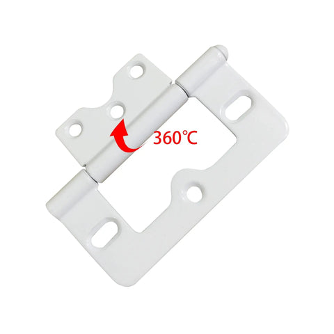 3 Inch Non Mortise Iron Door Hinges Heavy Duty Interior Hinges 6 Pack For Barn Cabinets Garage Front French Shower Doors Durable Smooth Quiet Operation With Mounting Screws Included shown in a 360-degree open position