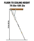 Retractable Attic Ladder For 7 Ft 8 In To 10 Ft 3 In Ceilings, folding loft stairs shown extended from ceiling