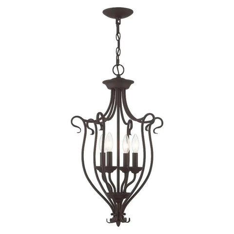 Coronado Bronze 4 Light Foyer Chandelier With Transitional Design That Blends Classic Vibes And Modern Flair For A Bright Welcome