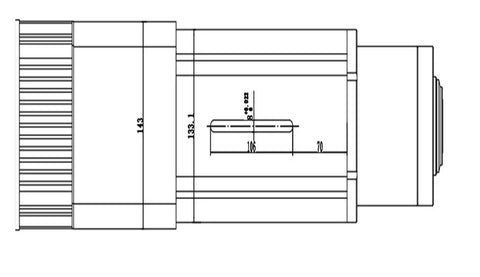 Heavy Duty Air Cooled CNC Spindle Motor 9Kw 380V 400Hz 2400Rpm technical drawing showing dimensions and design details
