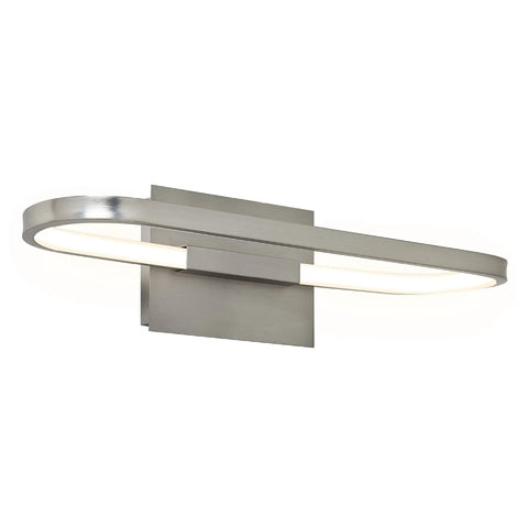 Edge Lit LED Vanity Light For Bathroom, 20 Inch Wall Mounted Modern Fixture, 10W 3000K, Brushed Nickel, side view