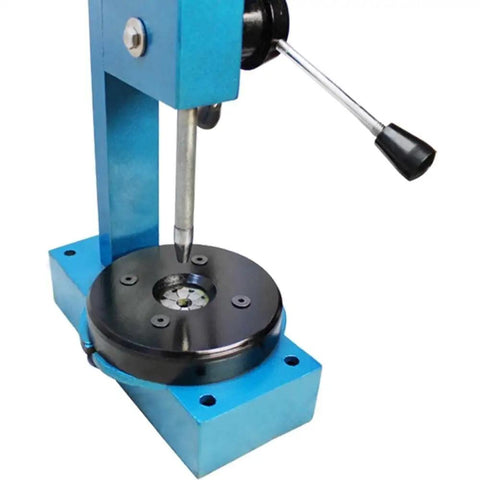 Heavy Hitter Ring Expander Stretcher Machine Featuring Smooth Operation And Killer 12 Piece Collet Set For Straight Up Faster Jewelry Bench Work And Quick Band Adjustments, close-up view of handle and jaw assembly.