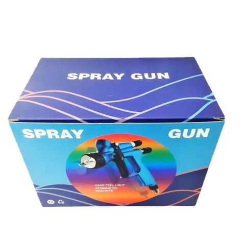 Rugged Gravity Feed Automotive Paint Spray Gun With High Atomization For Killer Bodyshop Topcoats Featuring One Point Three Millimeter Nozzle Six Hundred Milliliter Cup And Bold Red Grip Built For Quick Car Restos And Weekend Warrior Tasks, displayed in packaging.