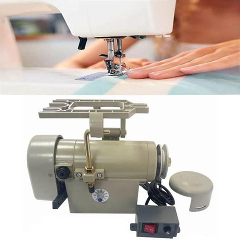 550W AC110V Industrial Sewing Machine Motor With Carbon Brush Pro Grade Three Quarter HP next to sewing machine in use