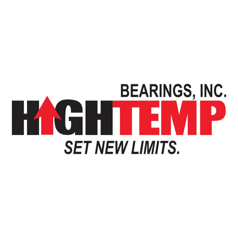 Logo of High Temp Bearings, Inc. with red and black text, featuring a red arrow.