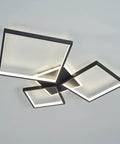Modern Dimmable LED Ceiling Light, Sleek Black Square Acrylic Flush Mount Chandelier For Bedroom Living Room Kitchen Office, Remote Controlled, 27x24x4 Inches showing square design