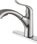 Navona Series Ten Point Zero Four Inch Pull Out Sprayer Kitchen Faucet With Single Handle And 1.8 GPM Flow Brass Interior
