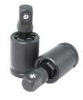Two black 3/8-inch universal joint socket adapters with square drive ends