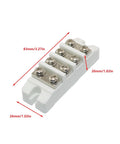 PZRT four-position ceramic high-current terminal block with screw terminals, white body, 83×26×26 mm.