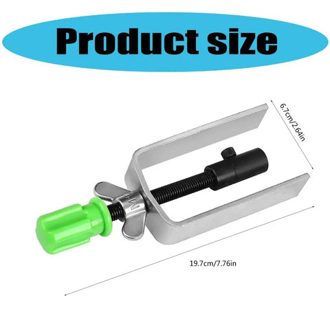 Steering Wheel Removal Kit Heavy Duty Steel Lock Plate Remover Tool size dimensions shown with green grip and stainless steel body.