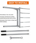 Components of 56 Inch 5-Tine Heavy Duty Broadfork With Rust-Resistant Steel Widened Foot Pedal And High-Strength All Steel Tines.