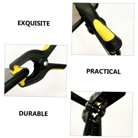 Close-up of Eight Pack LCD Screen Fastening Clamps with Scratch Free Sponge Pads showing grip and design details.