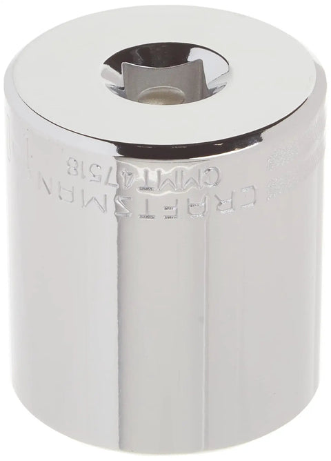 Shallow Socket SAE 1/2-Inch Drive 1-1/2-Inch 12-Point Chrome Finish with corrosion-resistant surface visible