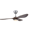WEvalMC Ceiling Fan with Light 48 inch Reversible Motor for Living Room in dark wood finish with integrated light.