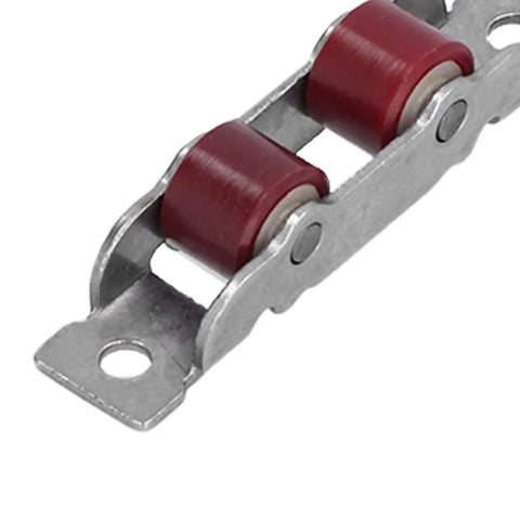 Heavy Duty Double Wheel Window Pulleys With Mounting Screws 4 Pack Of Slick Nylon Track Rollers For Sliding Doors And Windows close-up of red nylon rollers