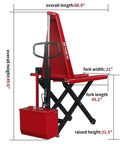 Heavy Duty Electric Scissor Pallet Jack 3300lb Capacity Walkie Truck With 45x27 Forks Auto Induction Lift, side view with dimensions.