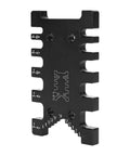 Pro Grade Woodworking Tenon Caliper And Dovetail Jig Gauge for accurate mortise measurements, featuring black metal finish and measurement markings.
