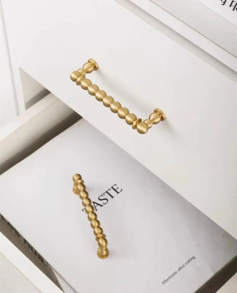 Antique Brass Ball Drawer Pulls, Solid Brass Cabinet Handles With 3.0 Inch Hole Centers, 3.54 Inch Length, 11mm Ball Diameter