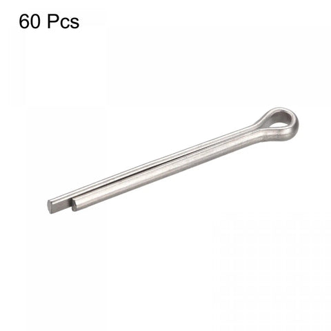 Split Cotter Pin Set 60 Pcs, Stainless Steel Clip Fasteners 3mm by 25mm, Silver Tone for Automotive and Mechanical Projects, Corrosion Resistant, Durable Vibration Resistant Pin Clips For Cars And DIY Pros. 60 pcs stainless steel cotter pin
