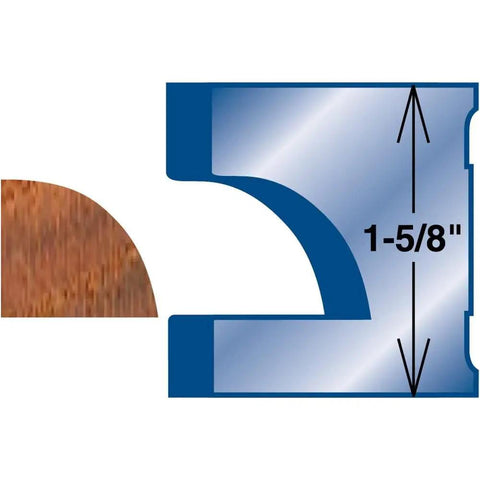Rock Solid 1-5/8 Inch Quarter Round Molding Knife Kit with detailed design and dimensions for precise cutting.