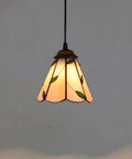 Six Inch Tiffany Style Pendant Ceiling Light With Pastoral Stained Glass For Restaurant Hallways Kitchens And Bars Hanging Fixture 110 240V E27 Base 40W Lamp, showcasing elegant stained glass design.