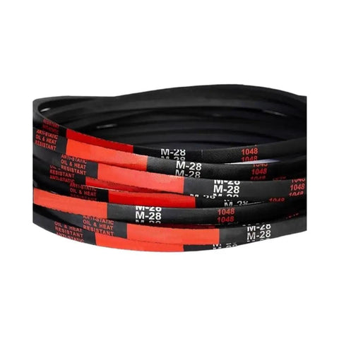 Durable V Belt Rubber Conveyor Drive Belt Strap For Type M And O Systems Heavy Duty Power Transmission Belt Fits 19 To 69 Inch Sizes Including 26 Inch Part Great For Industrial Machinery And Agricultural Equipment, black rubber M-28 belt coil