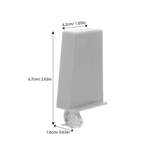 Beefy Heavy Duty Hidden Cabinet Hinges Set With Soft Close Self Closing Double Demountable Hinges for Frameless Kitchen Cabinets Gray 2 Pack Small Size Easy Install Modern Cabinet Upgrade, showing one gray component with dimensions marked.