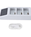 LCD Parallel Battery Charger For Drones, 3 Slot Charging Hub With Display Screen, USB C PD Fast Charging For Series Batteries