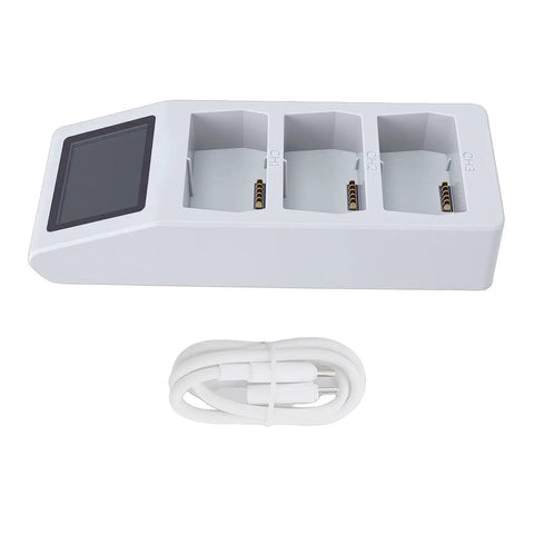 LCD Parallel Battery Charger For Drones, 3 Slot Charging Hub With Display Screen, USB C PD Fast Charging For Series Batteries