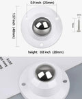 Self Adhesive Caster Wheels 0.8 Inch Low Profile Swivel 360 Degree Rotation for Furniture with ABS and Stainless Steel Ball