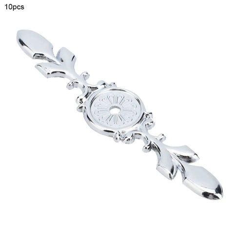 Vintage Zinc Alloy Cabinet Knob With Back Plate 10 Piece Set For Totally Retro Single Hole Door Handle Silver 118mm