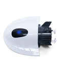 White Underwater Sightseeing Mini RC Submarine Boat For Kids And Grownups Realistic U Boat Model with black propellers visible on side view